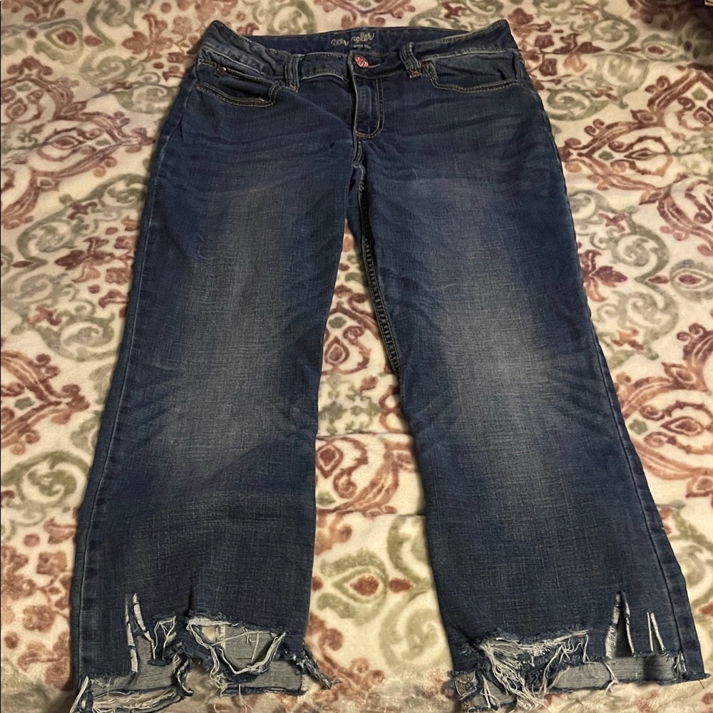 Women's Distressed Blue Jeans